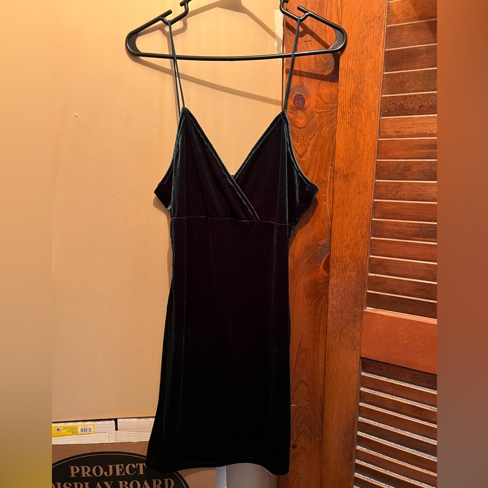 Sexy velvet green dress